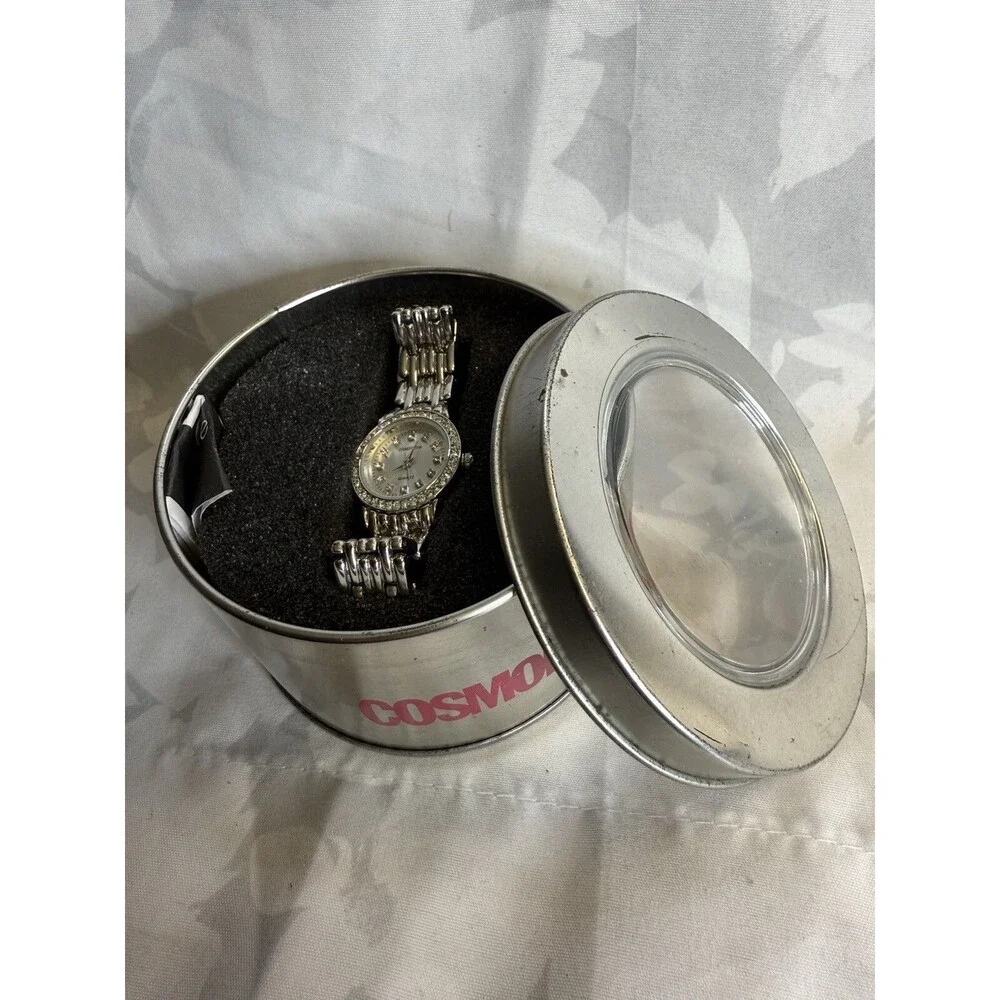 Cosmopolitan Hearst Ladies Silver Analog Watch, New In Box With Papers.